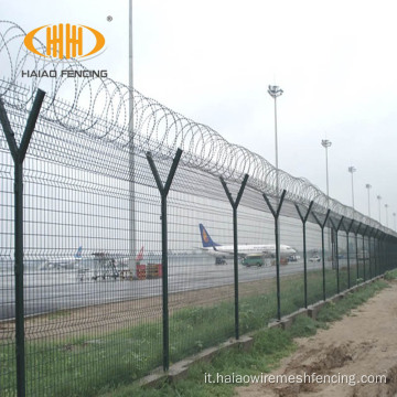 muro di scherma di sicurezza dell&#39;aeroporto con cavo Barb